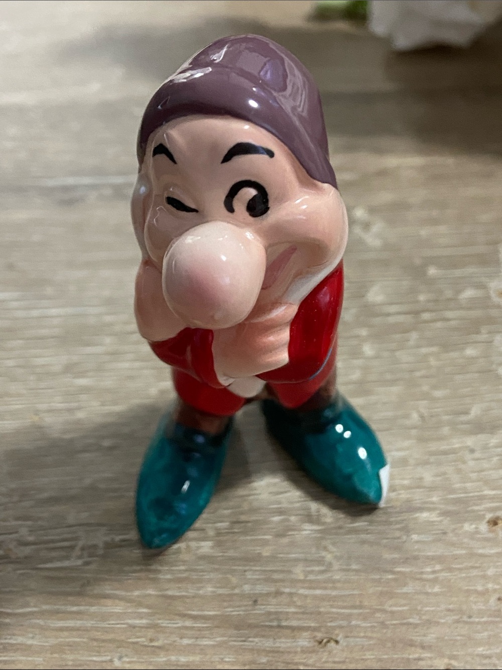 Vintage Disney Japan Ceramic Snow White & the Seven Dwarfs Grumpy 3" Figurine